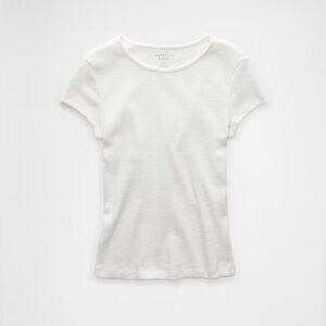 American Eagle White Hey Baby Tee - XS